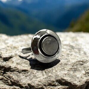 Vintage Sterling Silver Moon Stone Ring